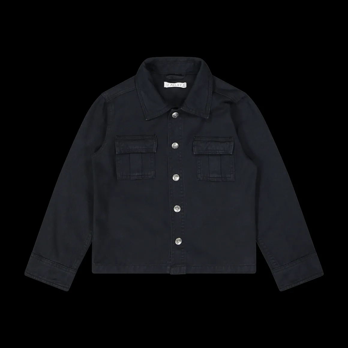 Camicia in gabardina nera per ragazzo