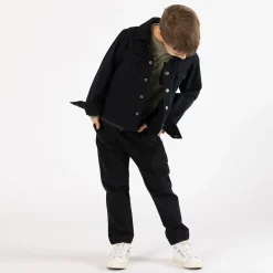 Camicia in gabardina nera per ragazzo