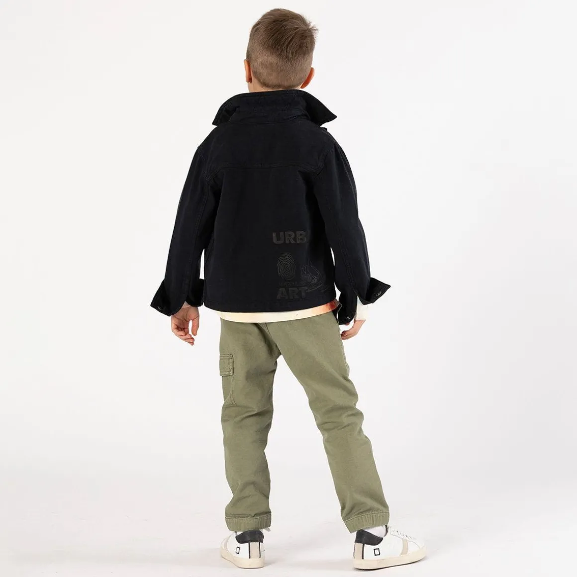 Camicia in gabardina nera per ragazzo