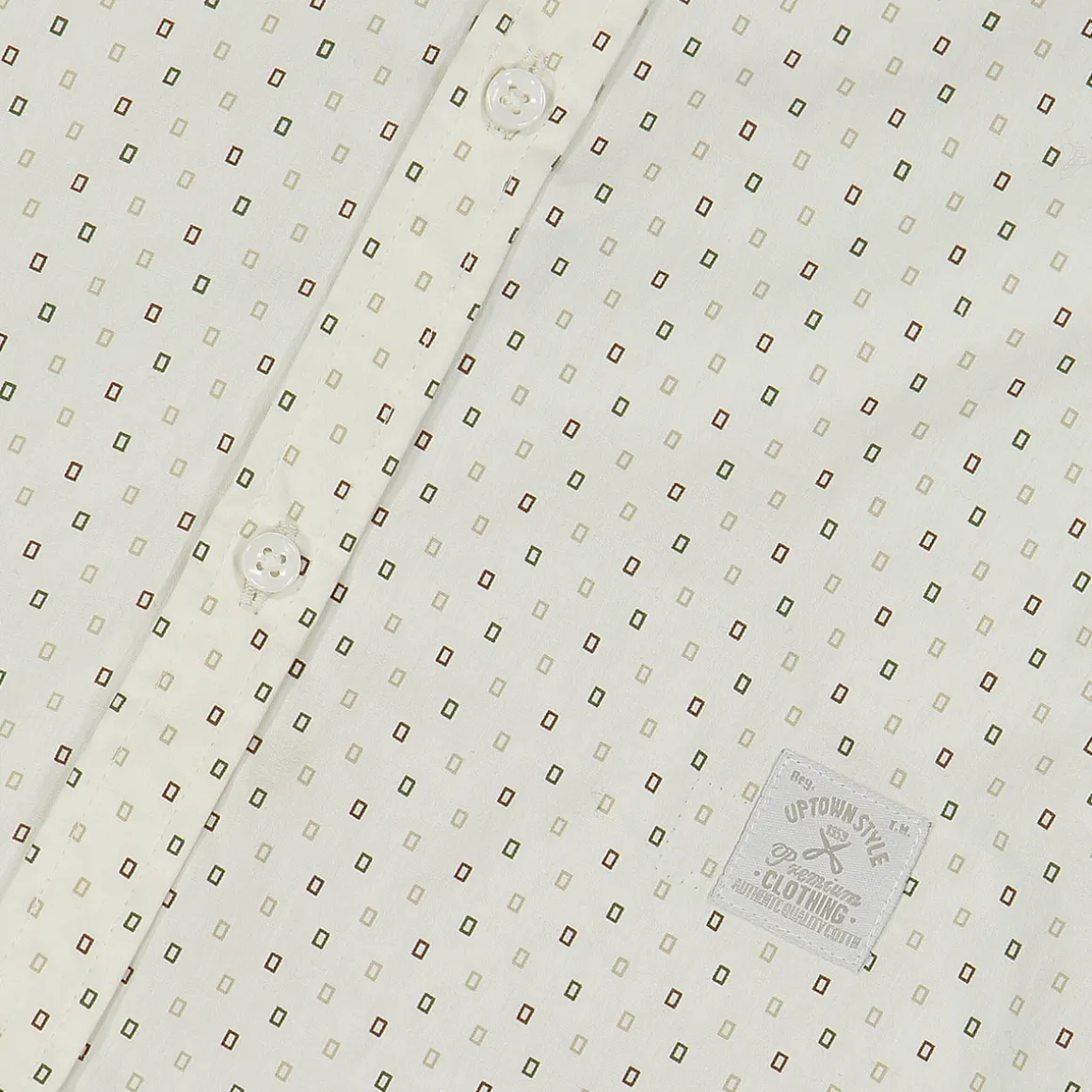 Camicia in tela di cotone con micro disegno da bambino