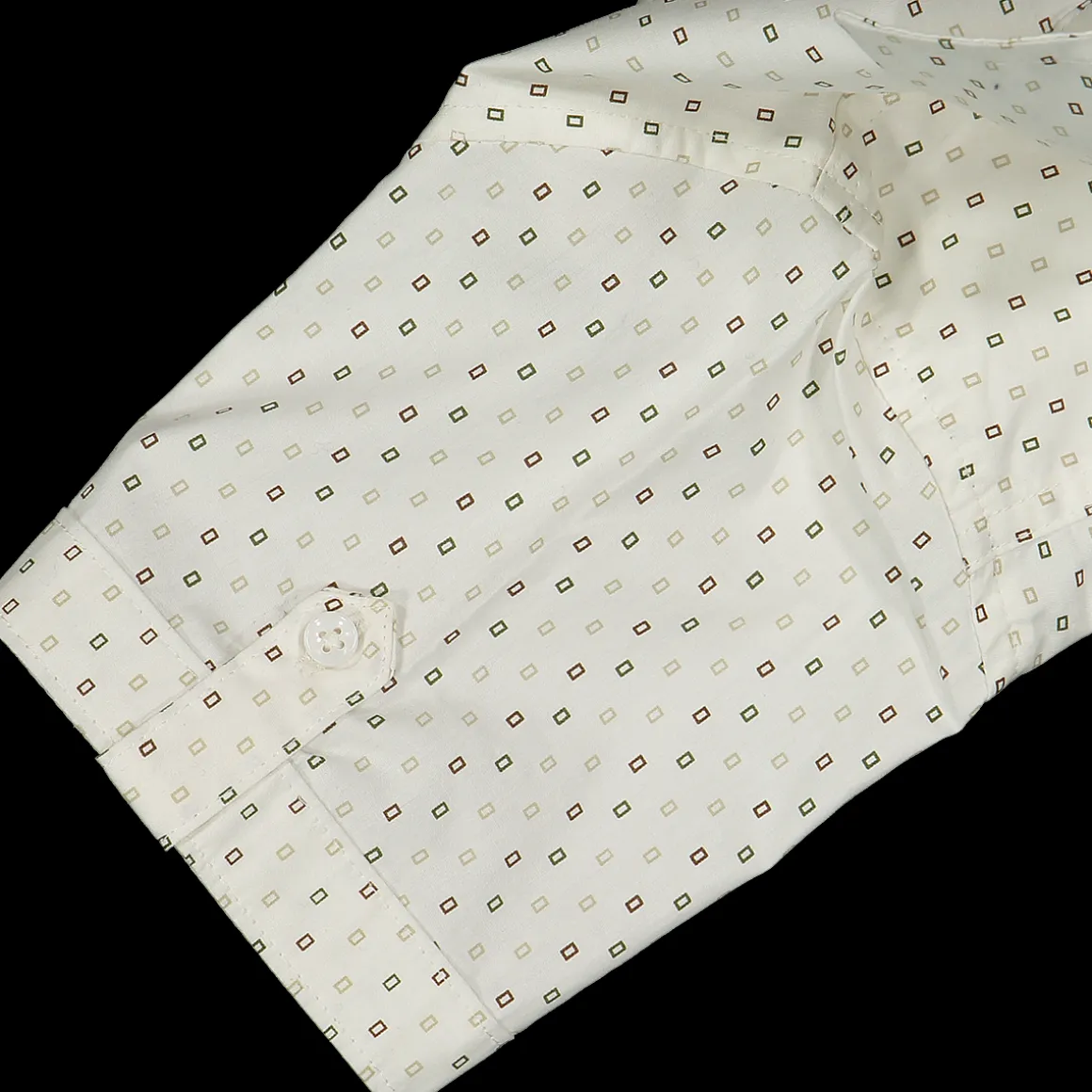 Camicia in tela di cotone con micro disegno da bambino