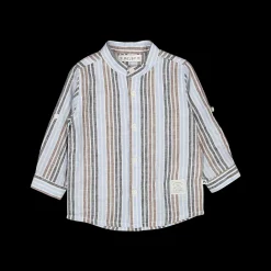 Camicia rigata in misto lino per neonato