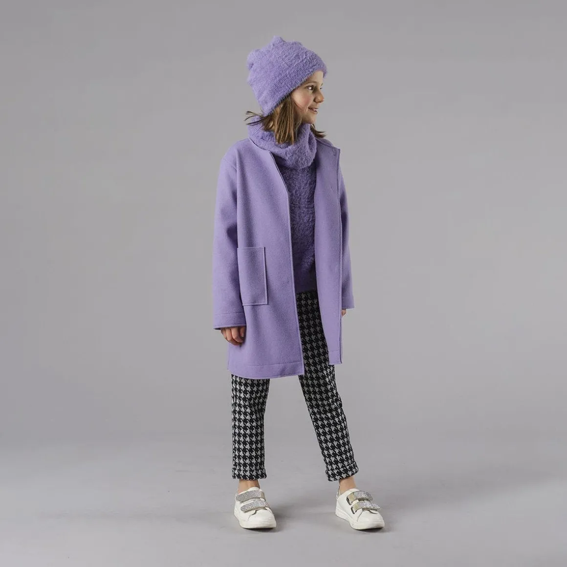 Cappotto tinta unita per bambina