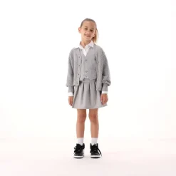 Cardigan con filato lurex per bambina