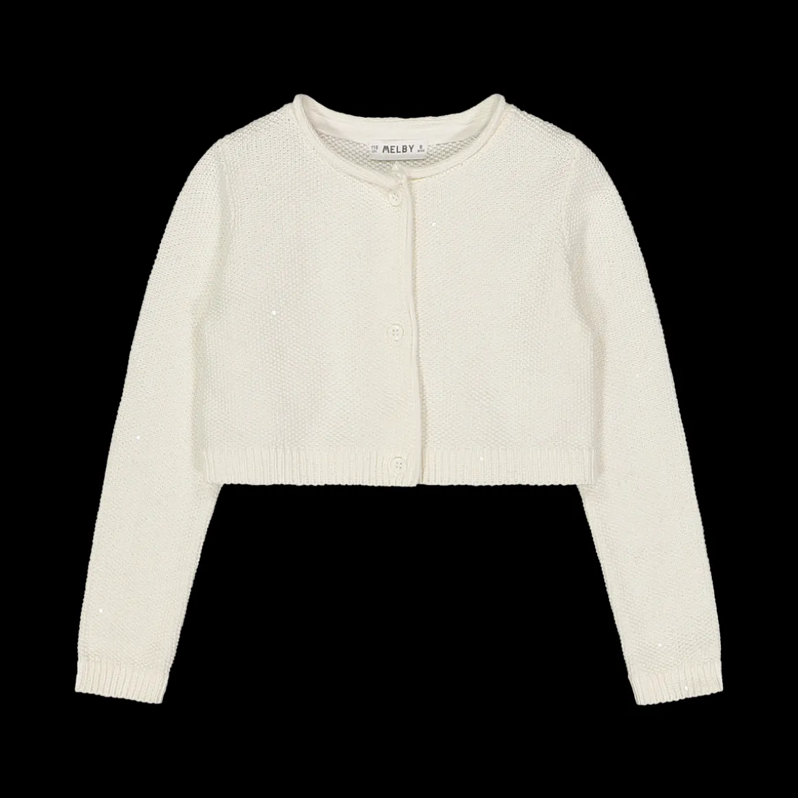 Cardigan da bambina in cotone con paillettes