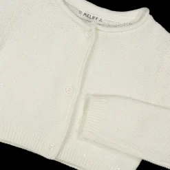 Cardigan da bambina in cotone con paillettes