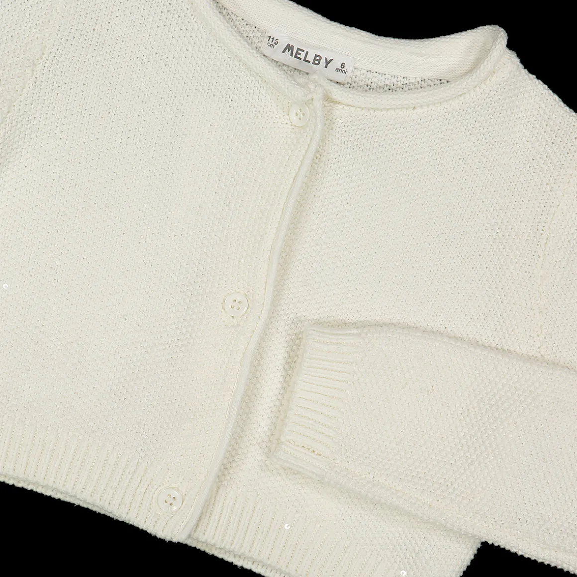 Cardigan da bambina in cotone con paillettes