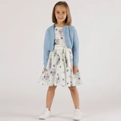 Cardigan da bambina in cotone con paillettes