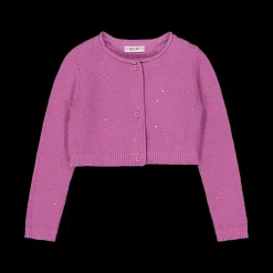 Cardigan da bambina in cotone con paillettes