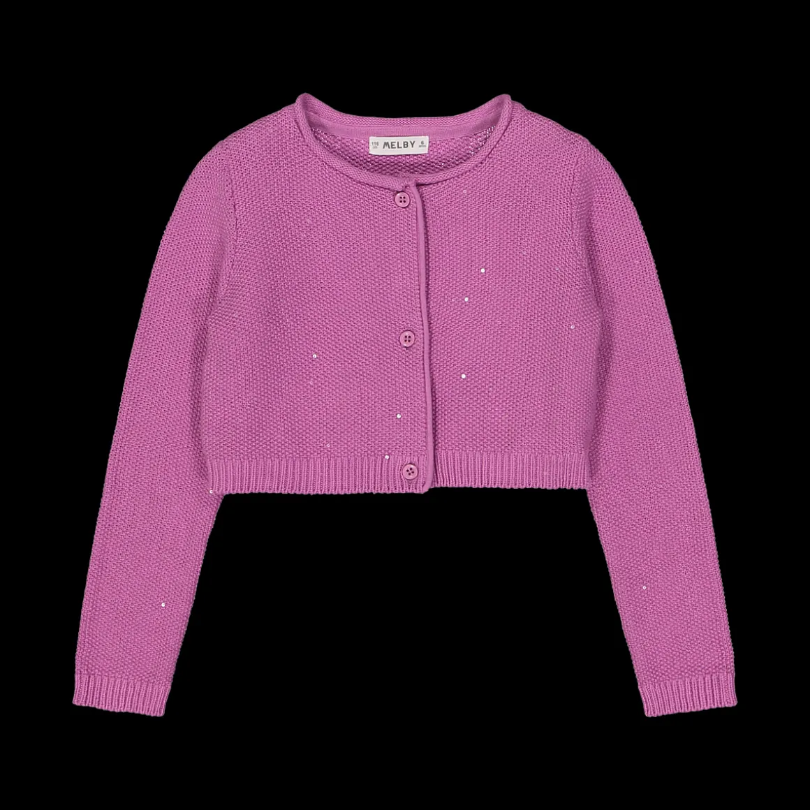 Cardigan da bambina in cotone con paillettes