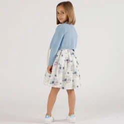 Cardigan da bambina in cotone con paillettes