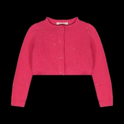 Cardigan da bambina in cotone con paillettes