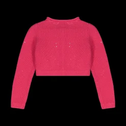 Cardigan da bambina in cotone con paillettes