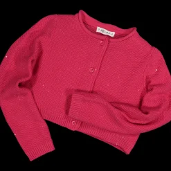 Cardigan da bambina in cotone con paillettes