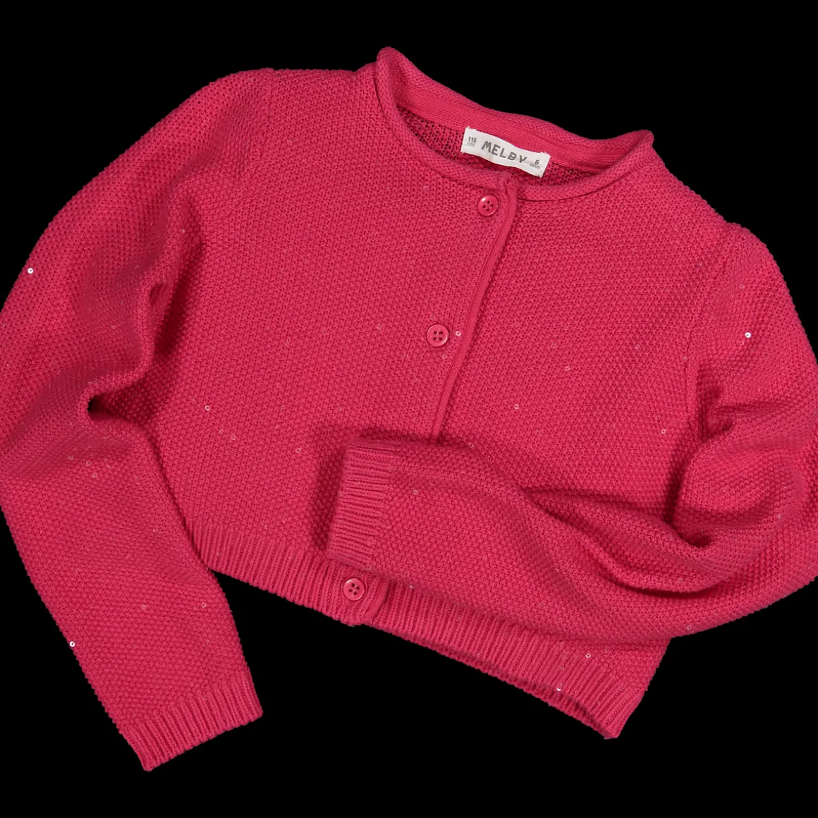 Cardigan da bambina in cotone con paillettes