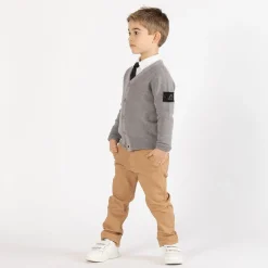 Cardigan tricot con trecce per ragazzo
