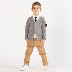 Cardigan tricot con trecce per ragazzo