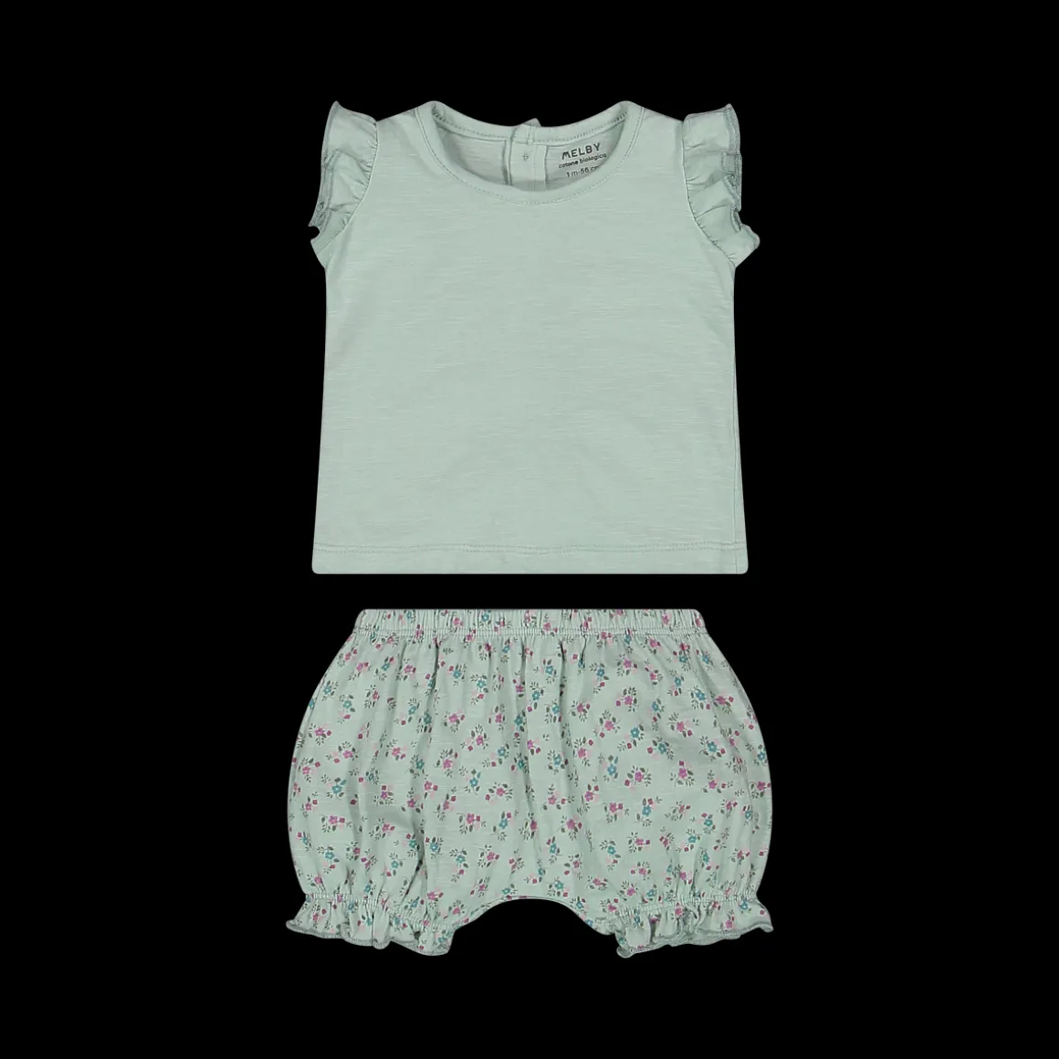 Completino maglia e coulotte in cotone biologico bambina