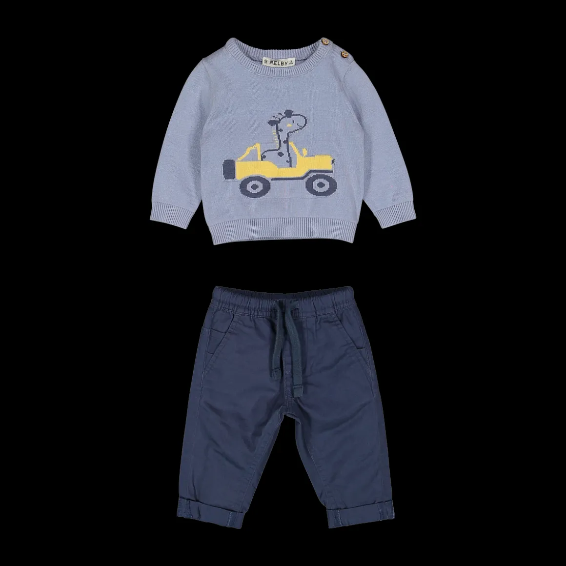 Completo 2 pezzi maglia in tricot + pantalone lungo per neonato