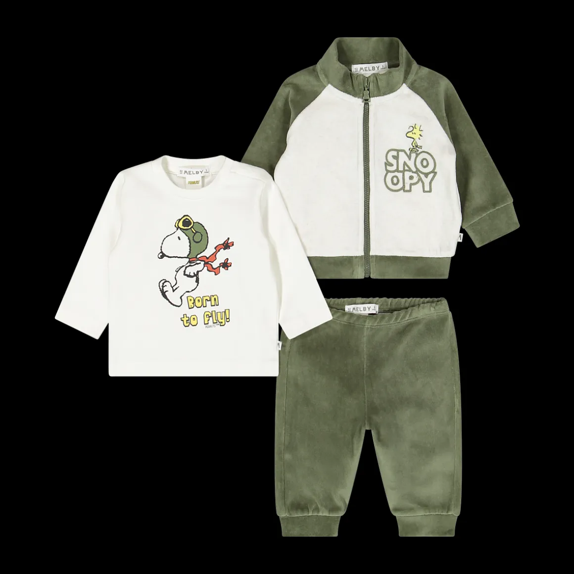 Completo 3 pezzi Peanuts per neonato