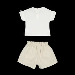 Completo 2 pezzi t-shirt + pantalone corto per neonata