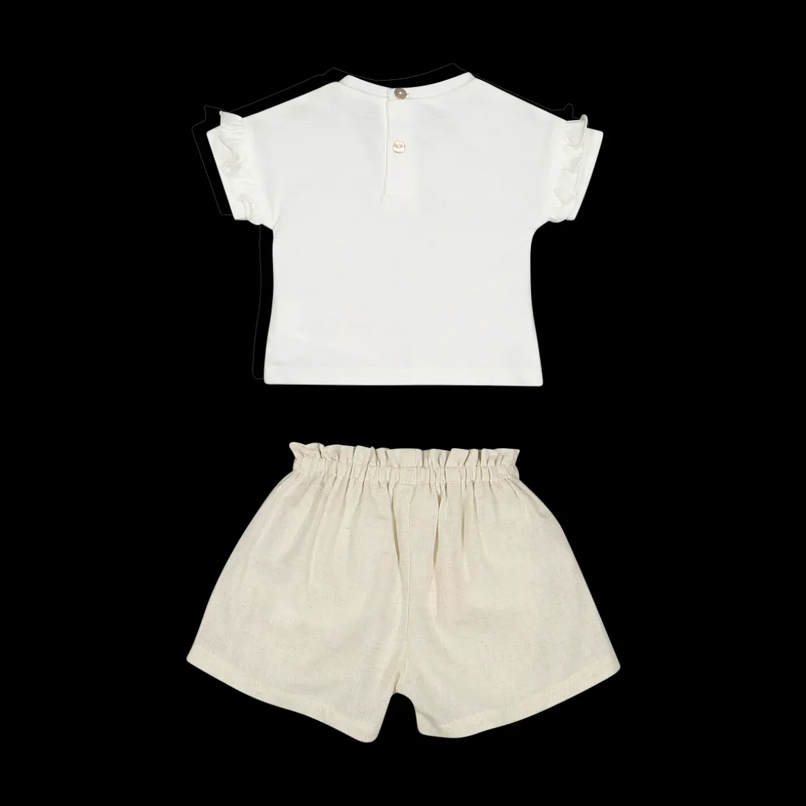 Completo 2 pezzi t-shirt + pantalone corto per neonata