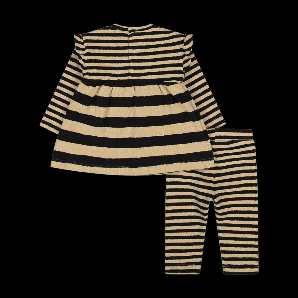 Completo a righe in cotone riciclato da bambina