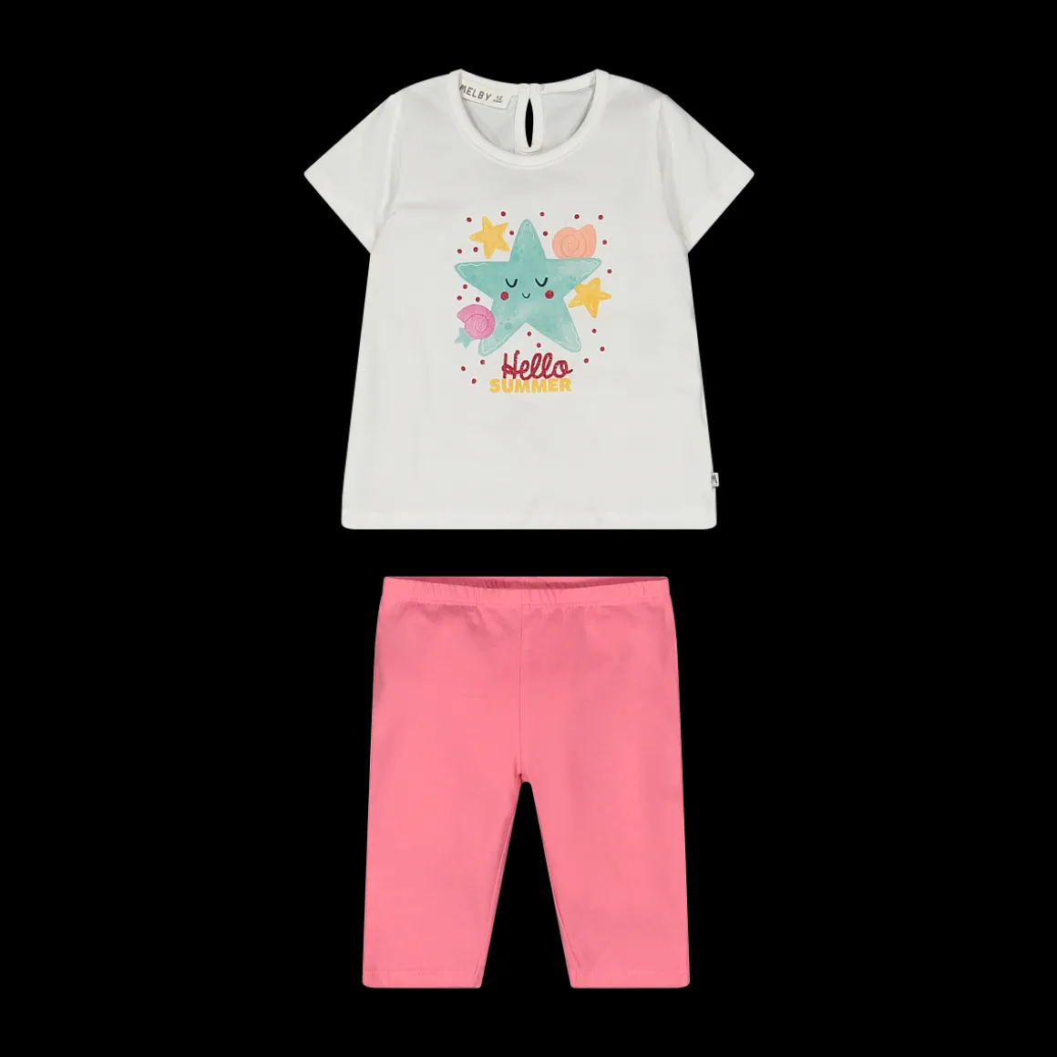 Completo con pantalone ciclista per neonata