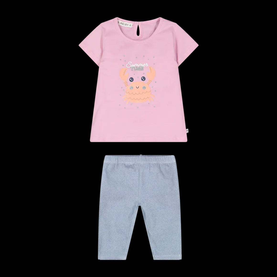 Completo con pantalone ciclista per neonata