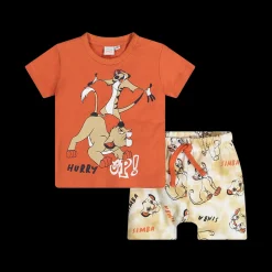 Completo due pezzi t-shirt maniche corte in jersey e bermuda in felpa stampata bambino