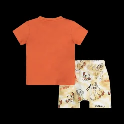 Completo due pezzi t-shirt maniche corte in jersey e bermuda in felpa stampata bambino