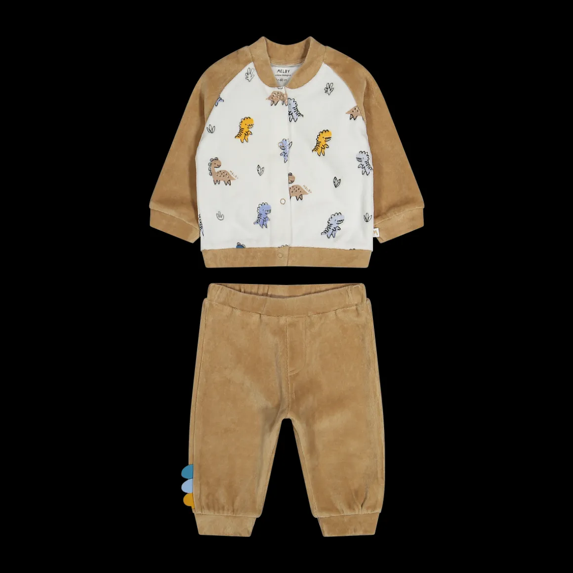 Completo in ciniglia 100% cotone bio per neonato