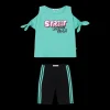 Completo in jersey stretch da bambina