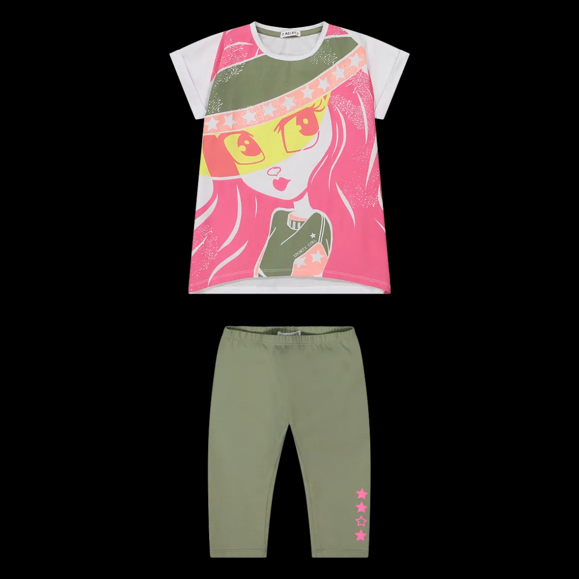 Completo in jersey stretch da bambina