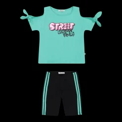 Completo in jersey stretch da bambina