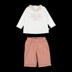 Completo maglietta + pantalone palazzo per neonata