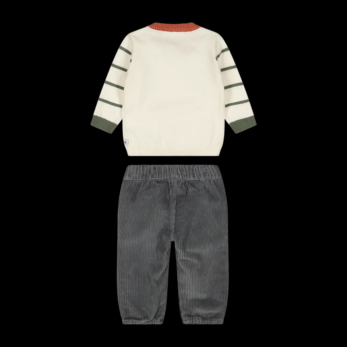 Completo pantalone e maglia tricot per neonato