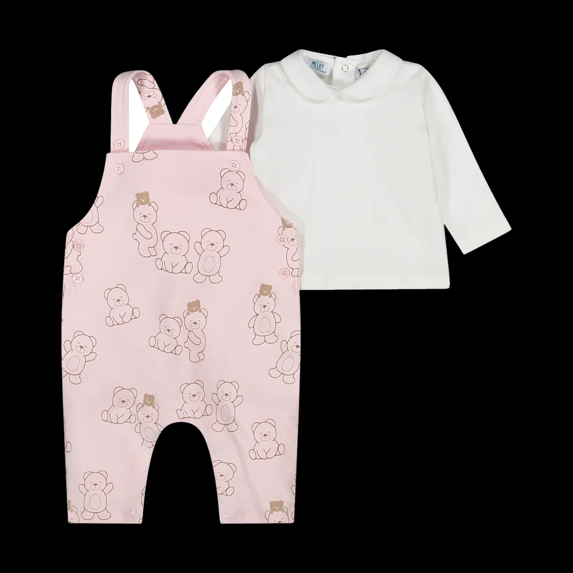 Completo salopette e maglia da bambina