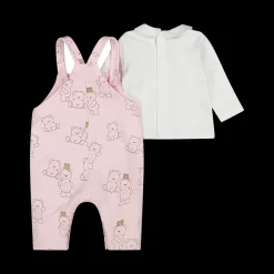 Completo salopette e maglia da bambina