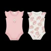 Confezione 2 pezzi body con maniche ad aletta per neonata