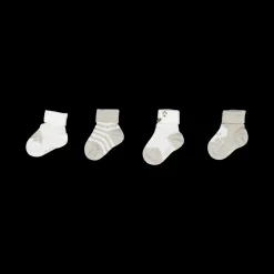 Confezione 4 pezzi calzini beige per neonato