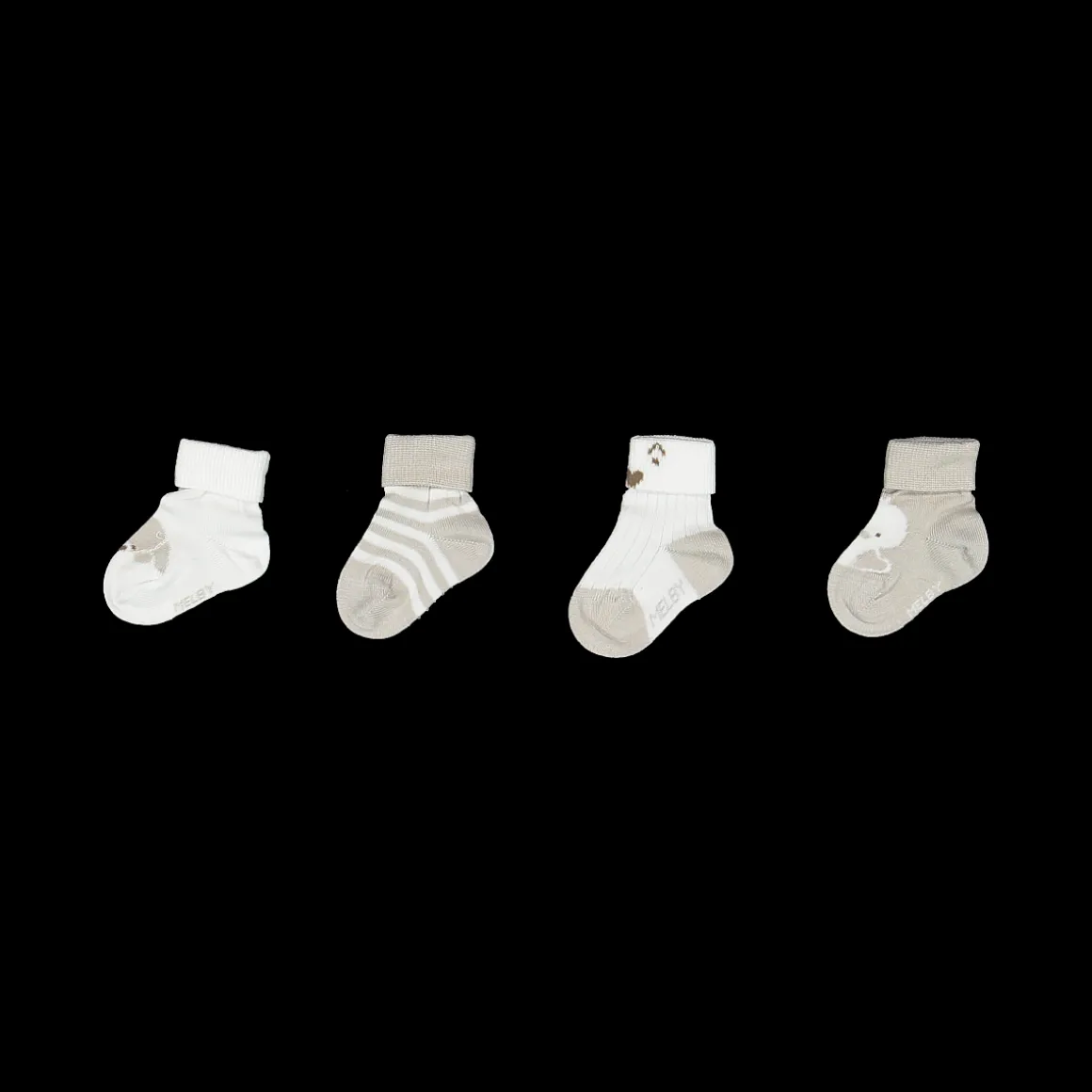 Confezione 4 pezzi calzini beige per neonato