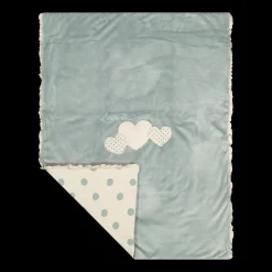 Copertina in ciniglia con cuori neonati