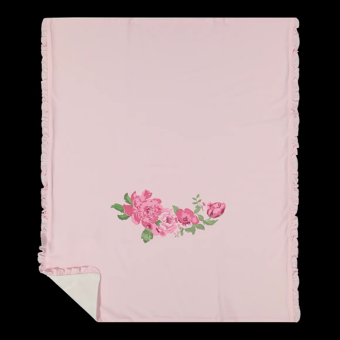 Copertina rosa con fiori bambina