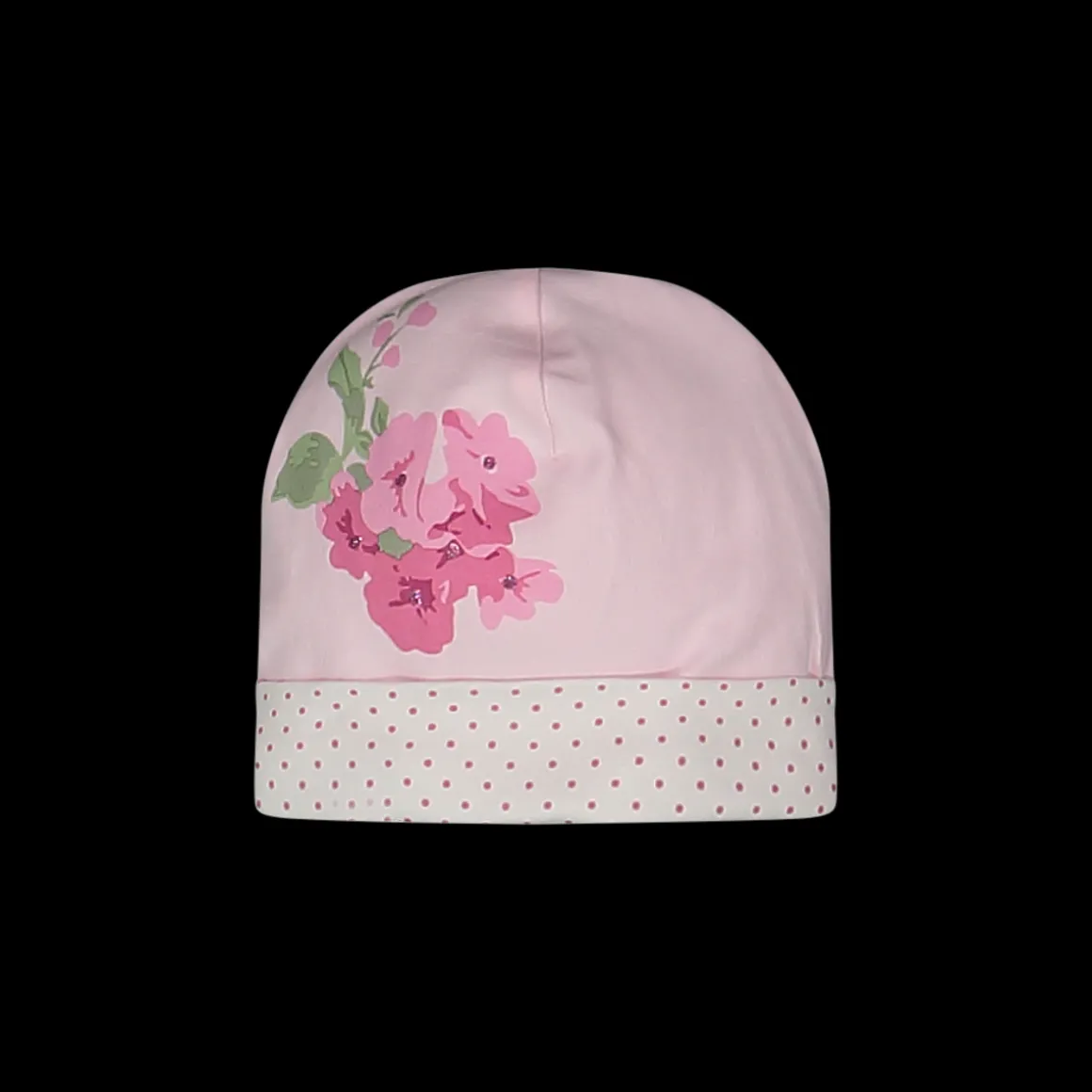 Cuffietta rosa in jersey da neonata
