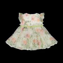 Elegante abito in tulle stampato per neonata