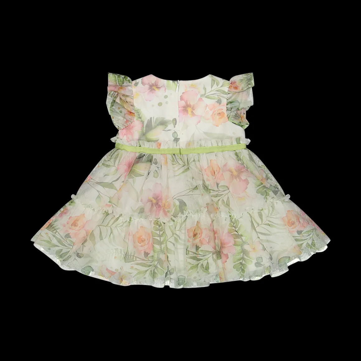 Elegante abito in tulle stampato per neonata