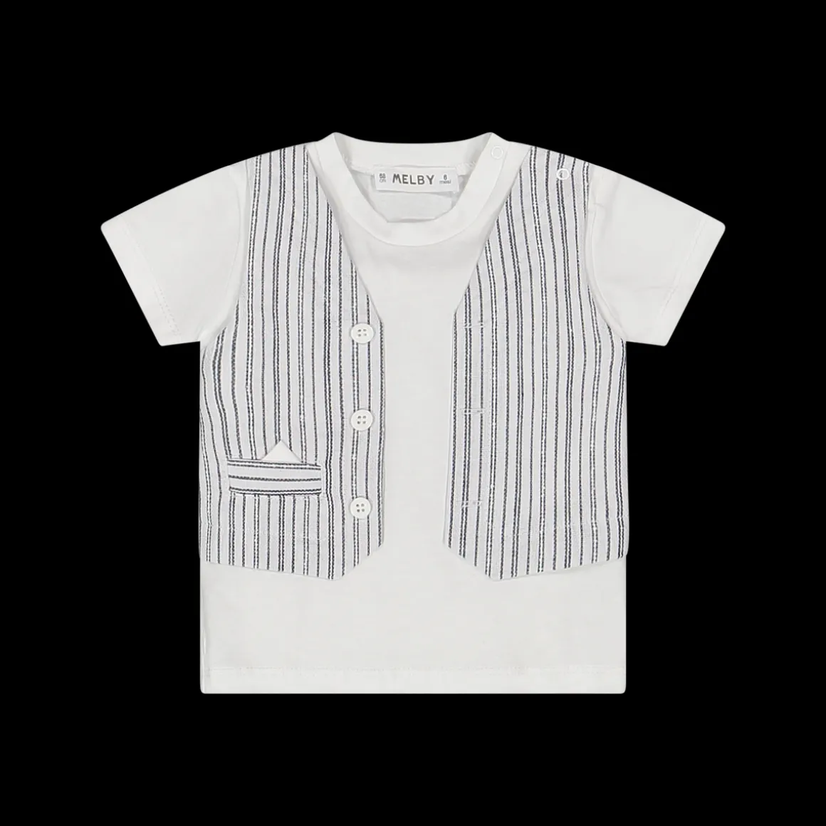 Elegante t-shirt maniche corte in jersey con gilet parte davanti bambino