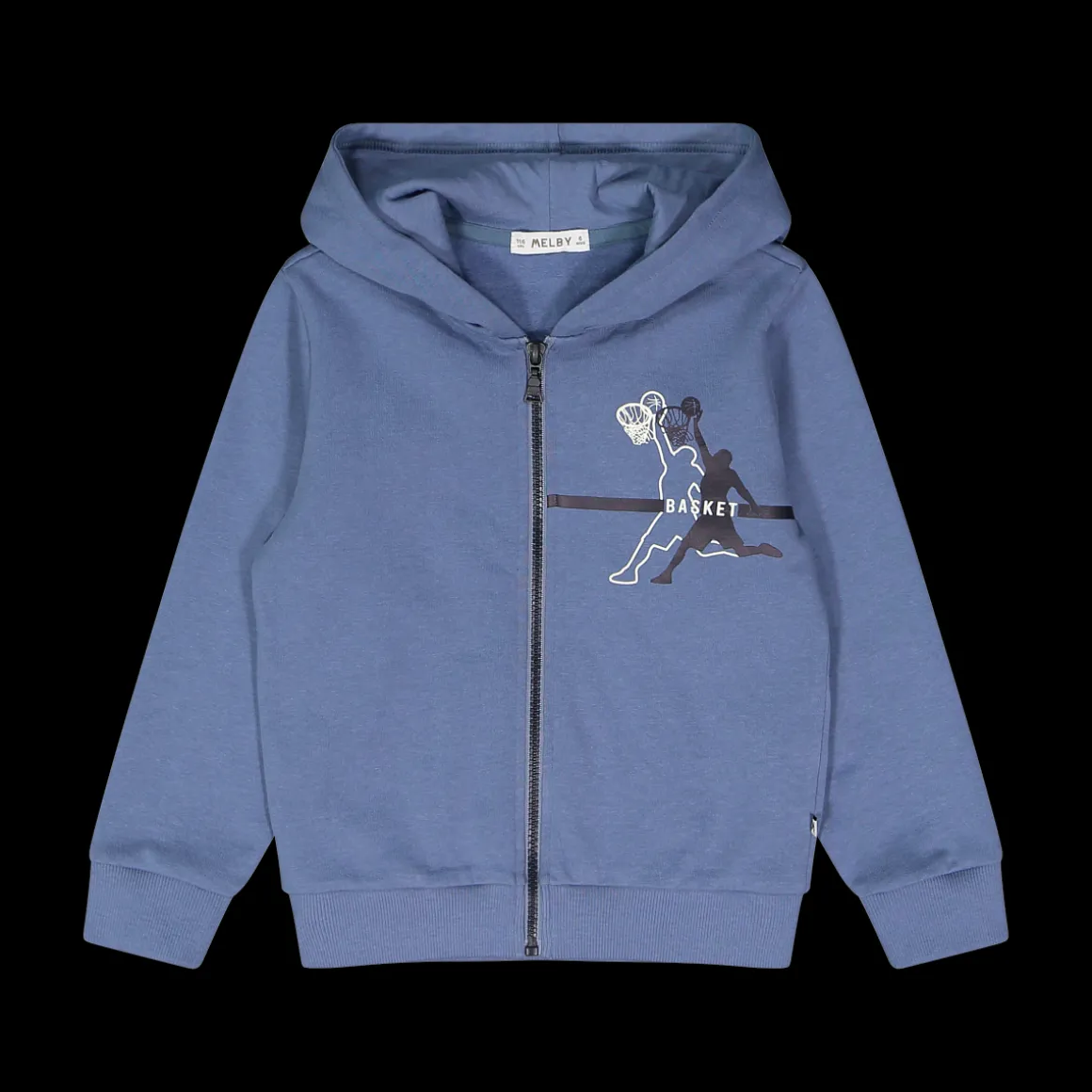 Felpa con cappuccio tema basket per bambino