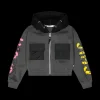 Felpa con nylon e zip per bambina